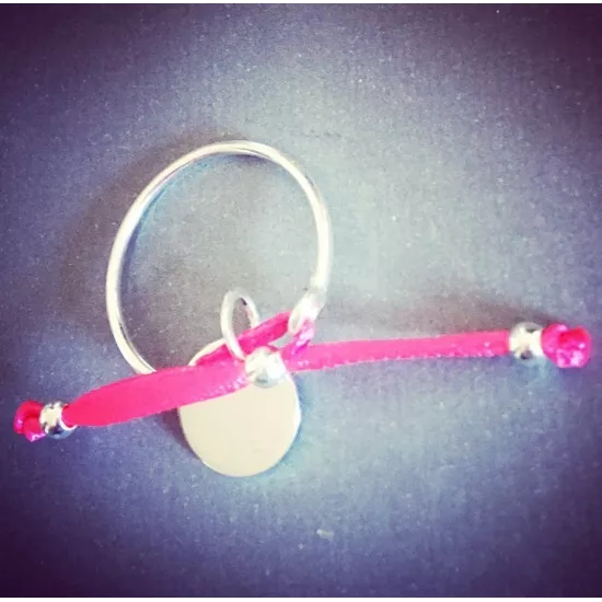 Bague argent et lien coloré en satin