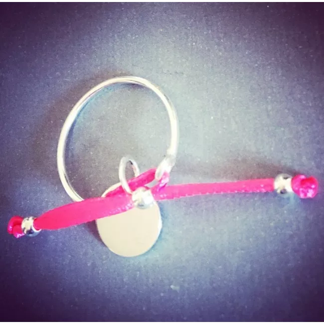 Bague argent et lien coloré en satin