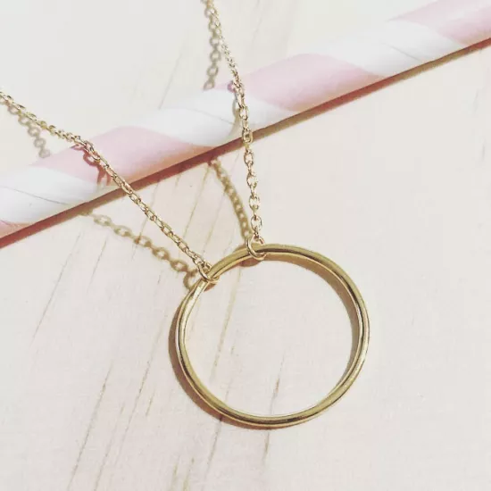 collier cercle évidé plaqué or