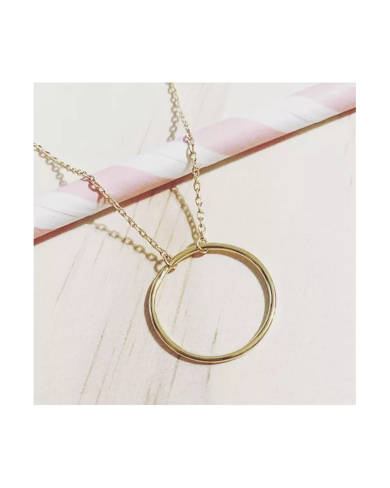 collier cercle évidé plaqué or