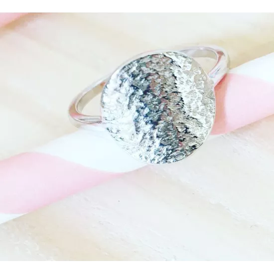 Bague argent texturée