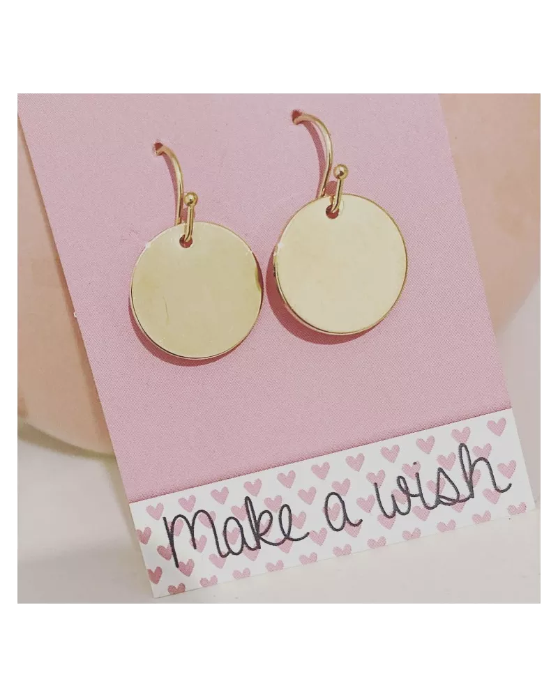 Boucles plaques rondes pendantes