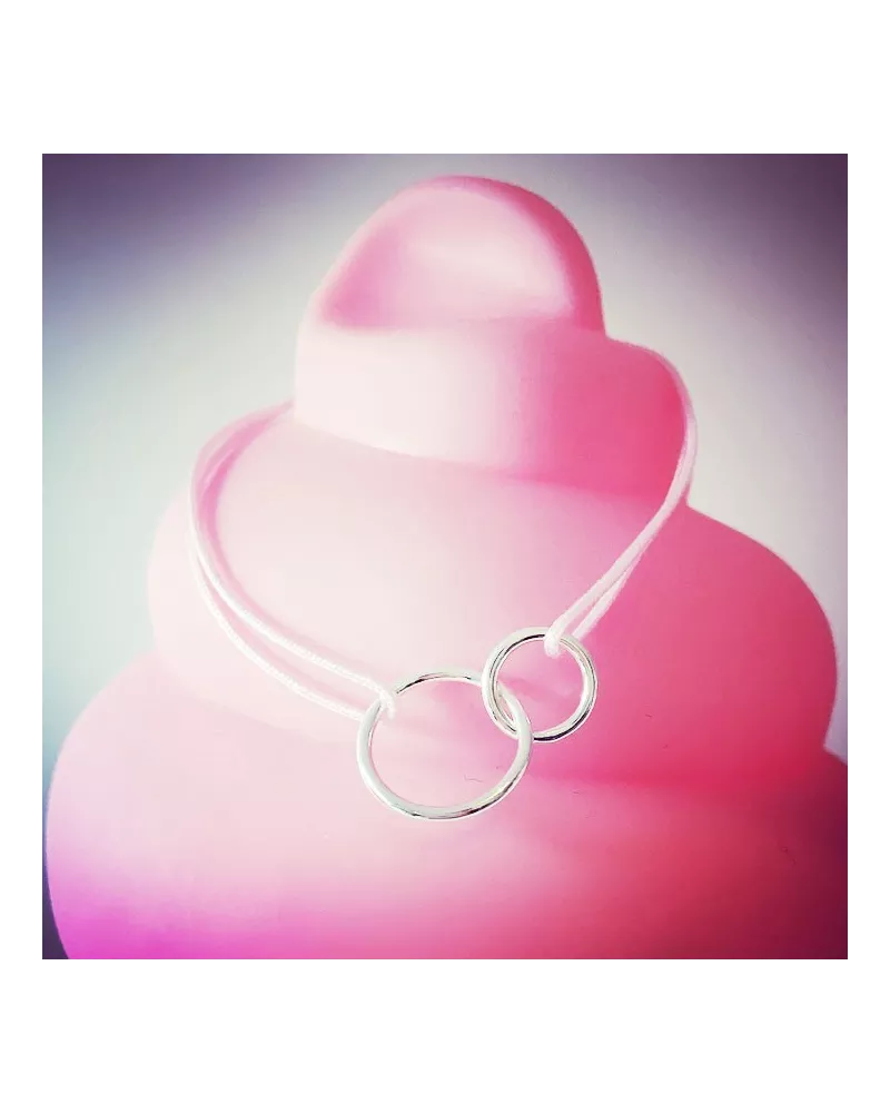 Bracelet Double circles Plaqué or Rose flashy Bracelet Double circles Plaqué or Rose flashy