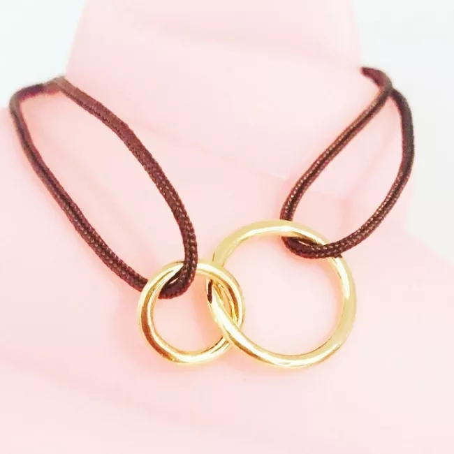 Bracelet Mini Double Circles Plaqué or