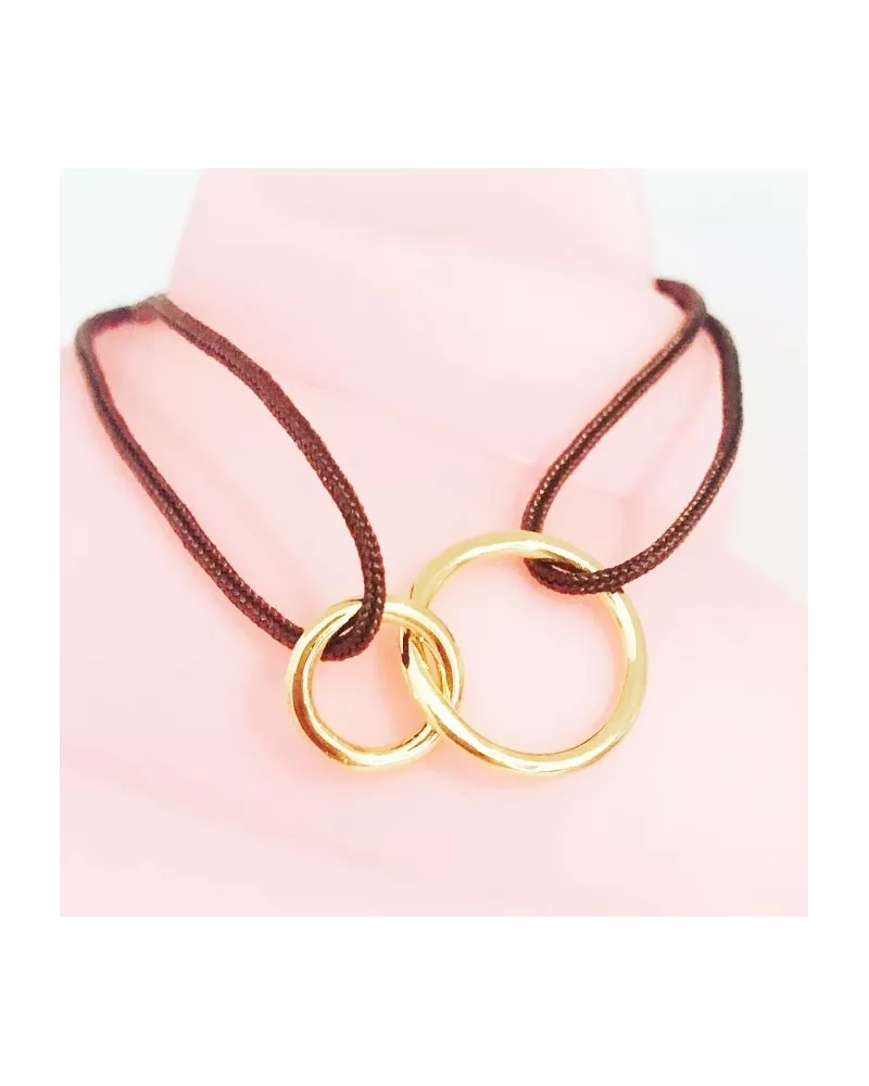 Bracelet Mini Double Circles Plaqué or