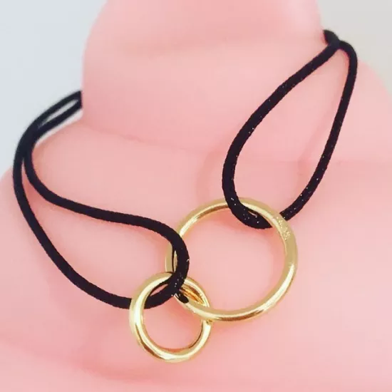 Bracelet Mini Double Circles Plaqué or