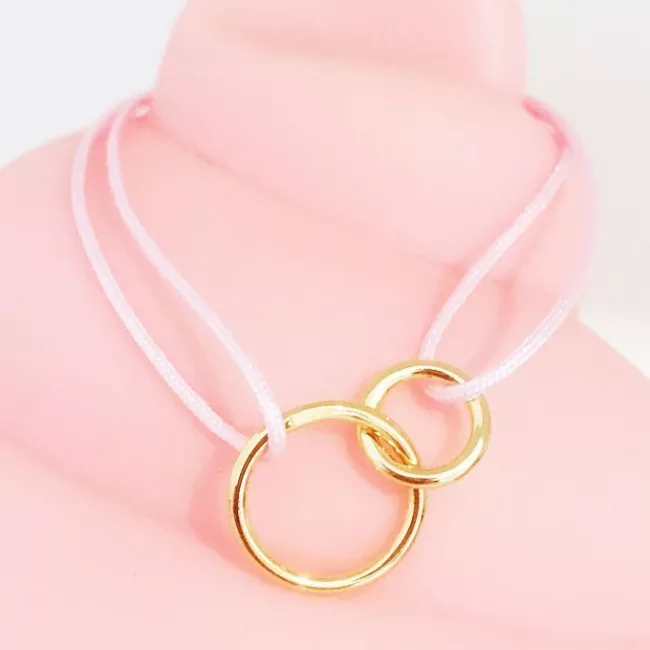 Bracelet Mini Double Circles Plaqué or