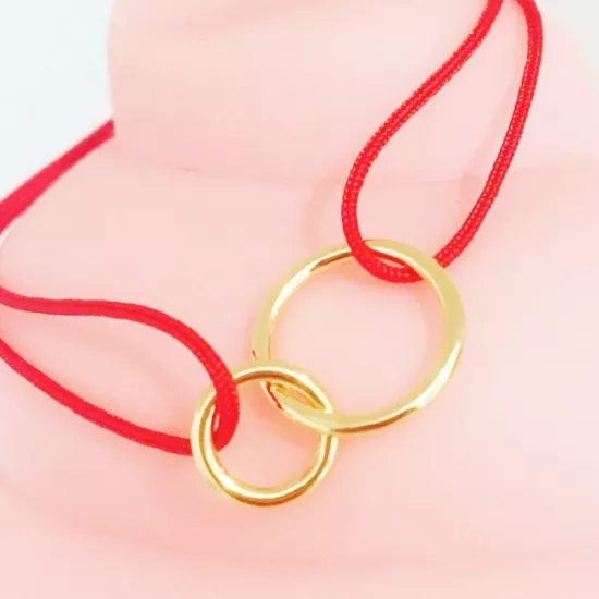 Bracelet Mini Double Circles Plaqué or