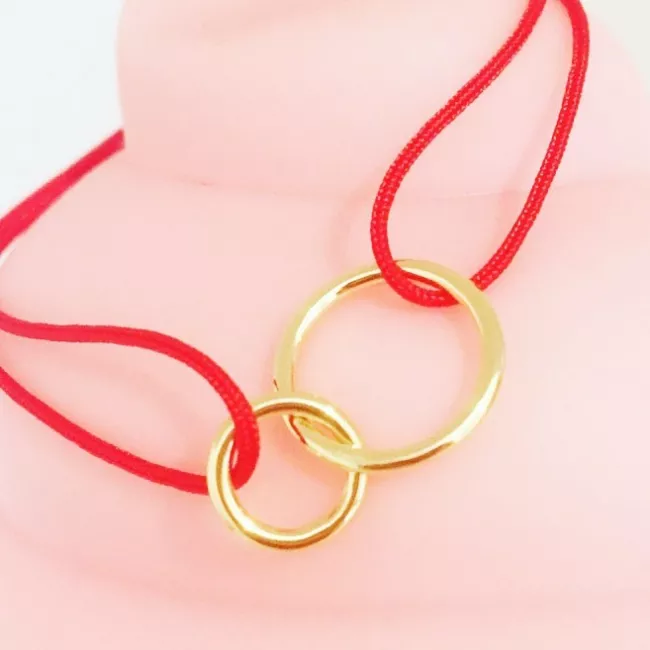 Bracelet Mini Double Circles Plaqué or