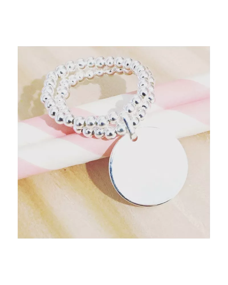 Bague élastique en argent 925.