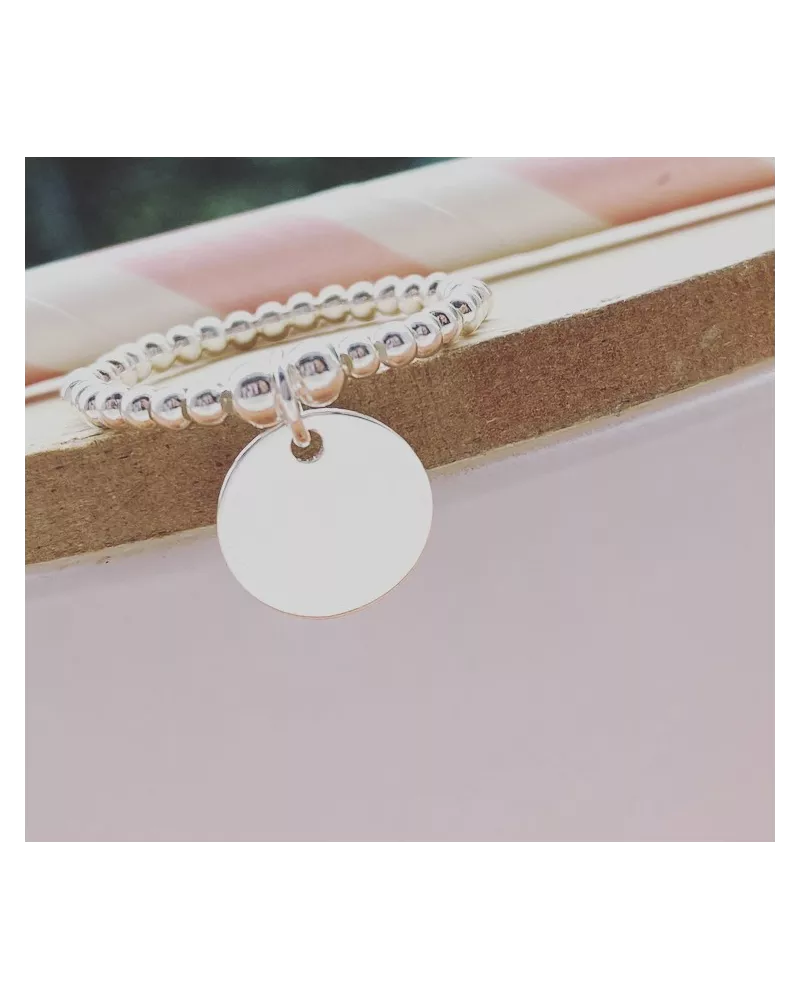 Bague élastique en argent 925.