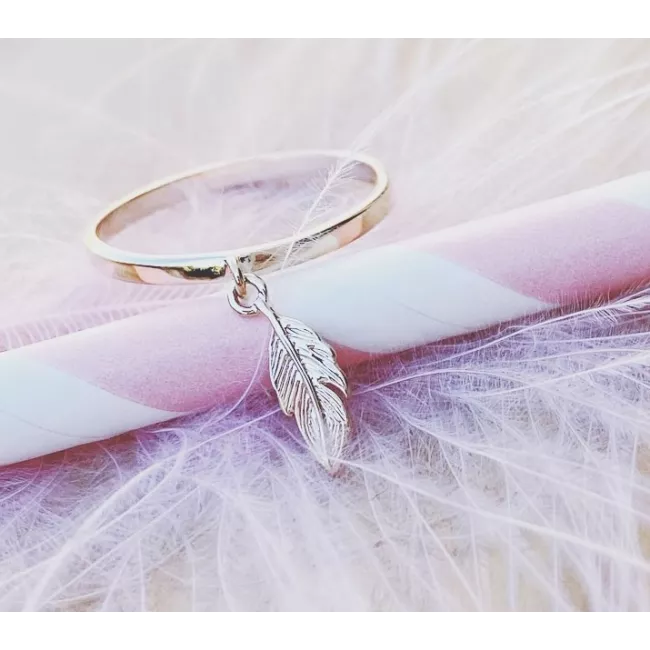 Bague Plume Plaqué or