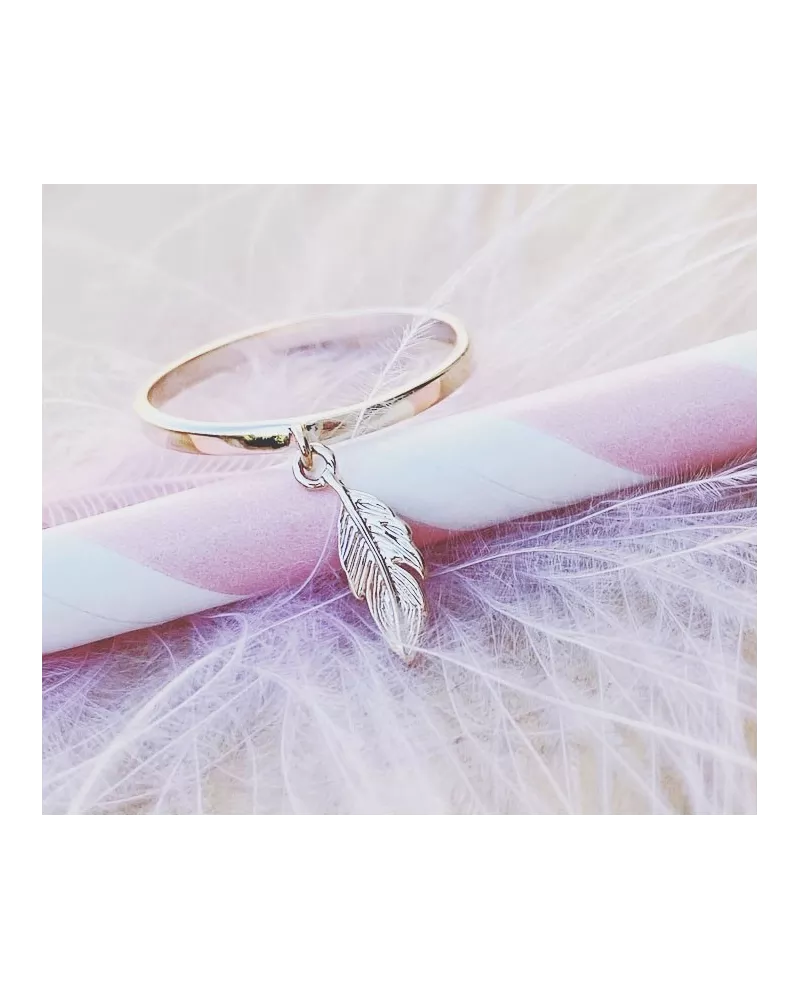 Bague Plume Plaqué or