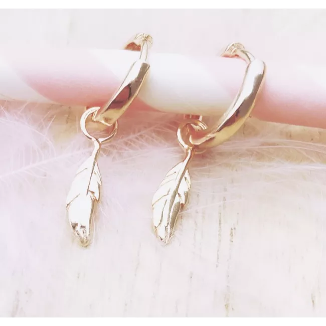 Mini Créoles Plumettes Plaqué or