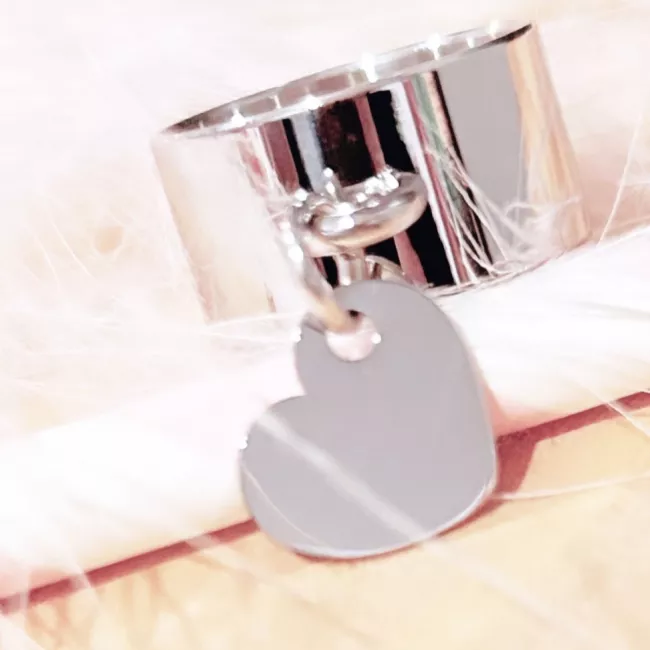 Bague pampille coeur