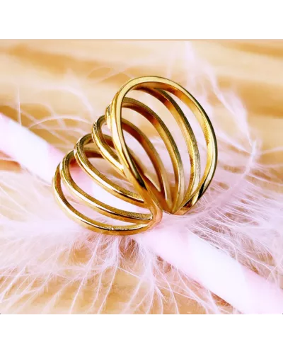 Bague Acier doré Nata