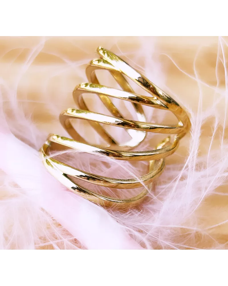 Bague Acier doré Nata