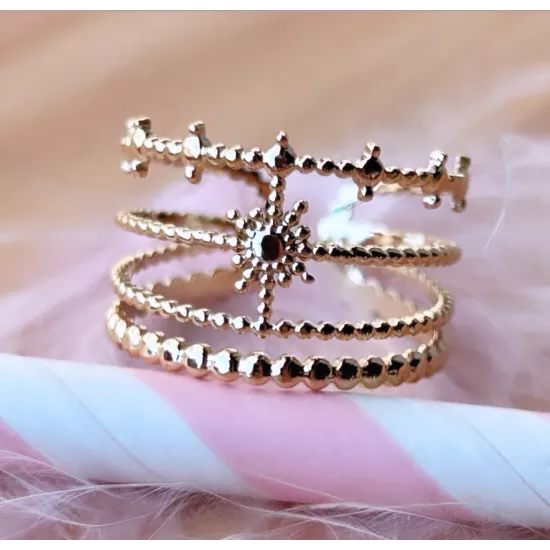 Bague Acier Doré Célestine