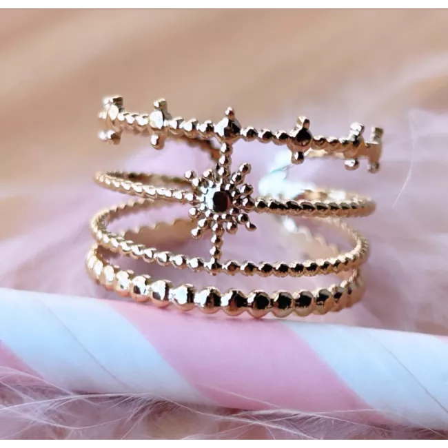 Bague Acier Doré Célestine