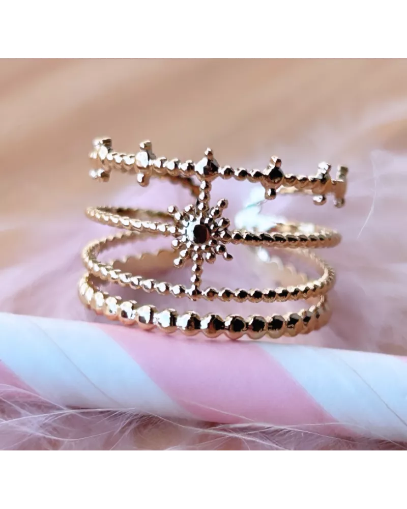 Bague Acier Doré Célestine
