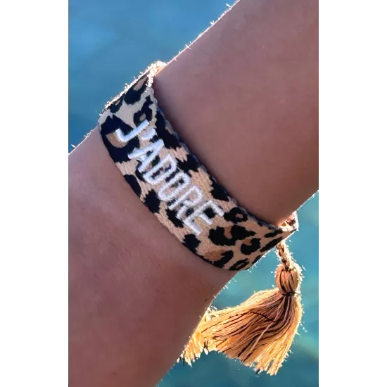 bracelet tissu léopard J'adore