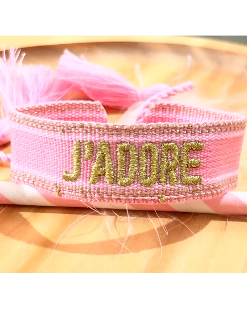bracelet tissu brodé J'adore