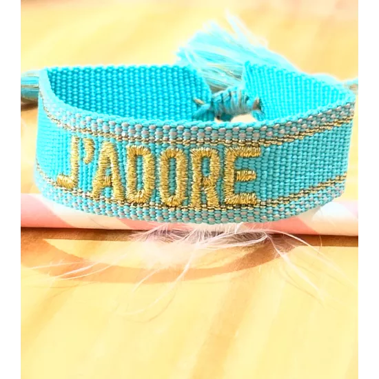 bracelet tissu brodé J'adore