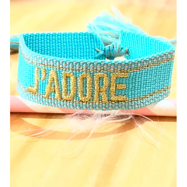 bracelet tissu brodé J'adore