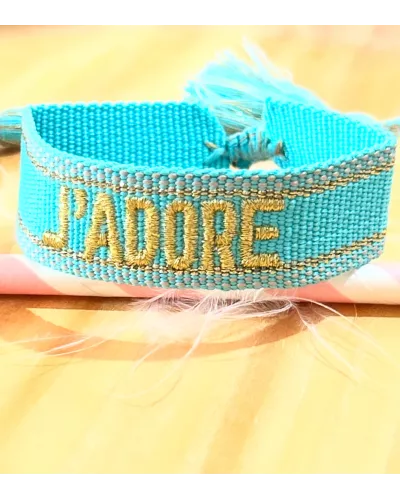 bracelet tissu brodé J'adore