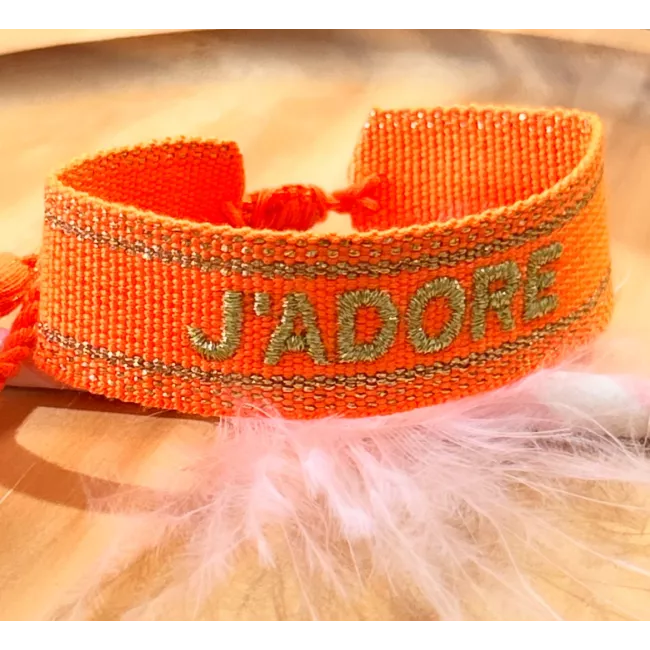 bracelet tissu brodé J'adore