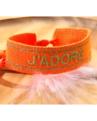 bracelet tissu brodé J'adore