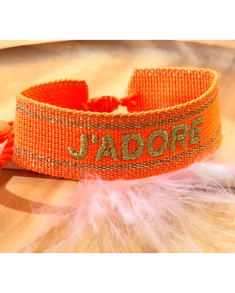 bracelet tissu brodé J'adore