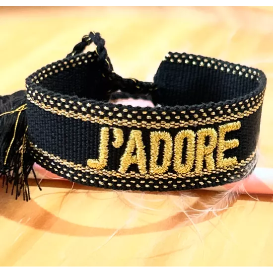 bracelet tissu brodé J'adore