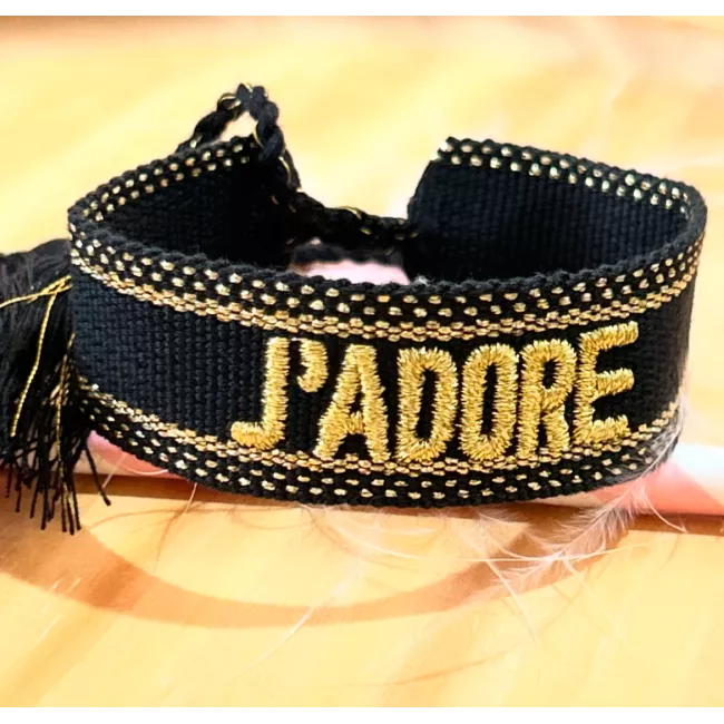 bracelet tissu brodé J'adore