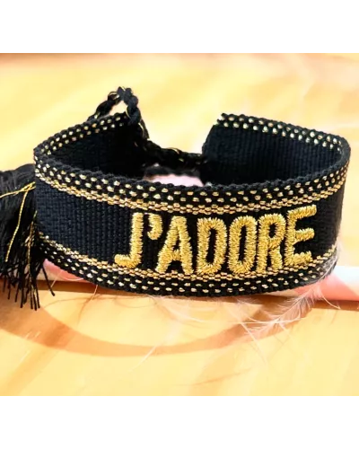 bracelet tissu brodé J'adore