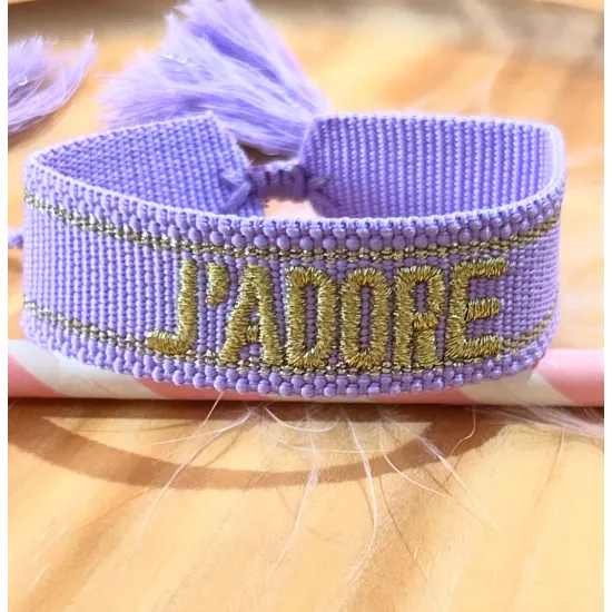 bracelet tissu brodé J'adore