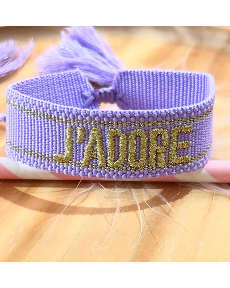 bracelet tissu brodé J'adore