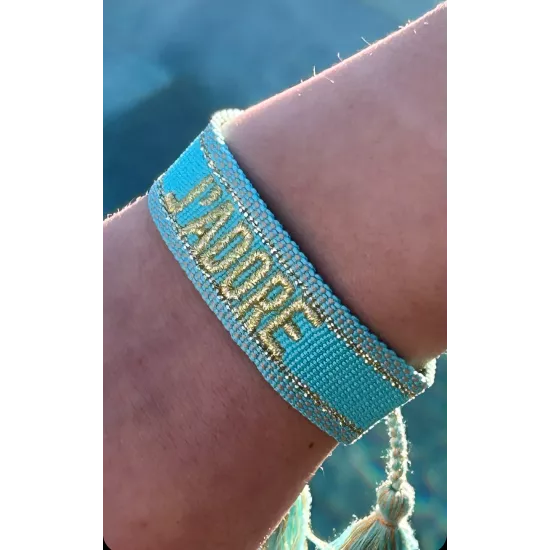 bracelet tissu brodé J'adore