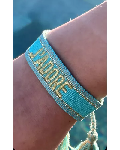 bracelet tissu brodé J'adore