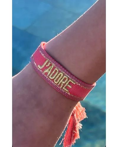 bracelet tissu brodé J'adore