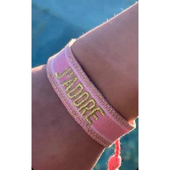 bracelet tissu brodé J'adore