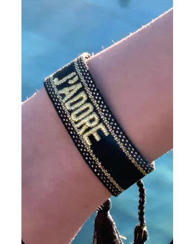 bracelet tissu brodé J'adore