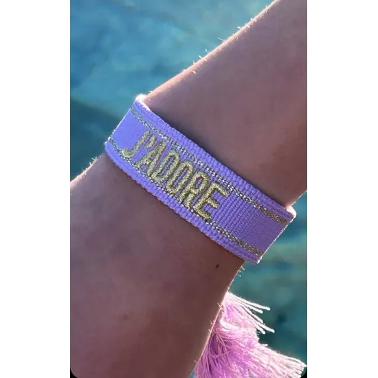 bracelet tissu brodé J'adore
