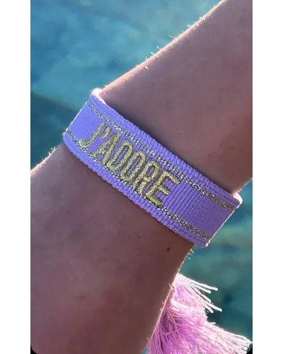 bracelet tissu brodé J'adore