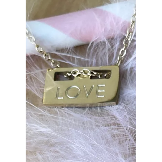 Collier acier doré Mantra