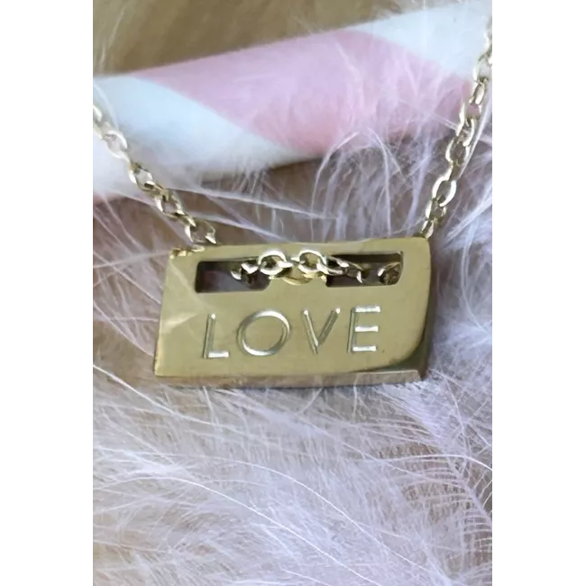 Collier acier doré Mantra