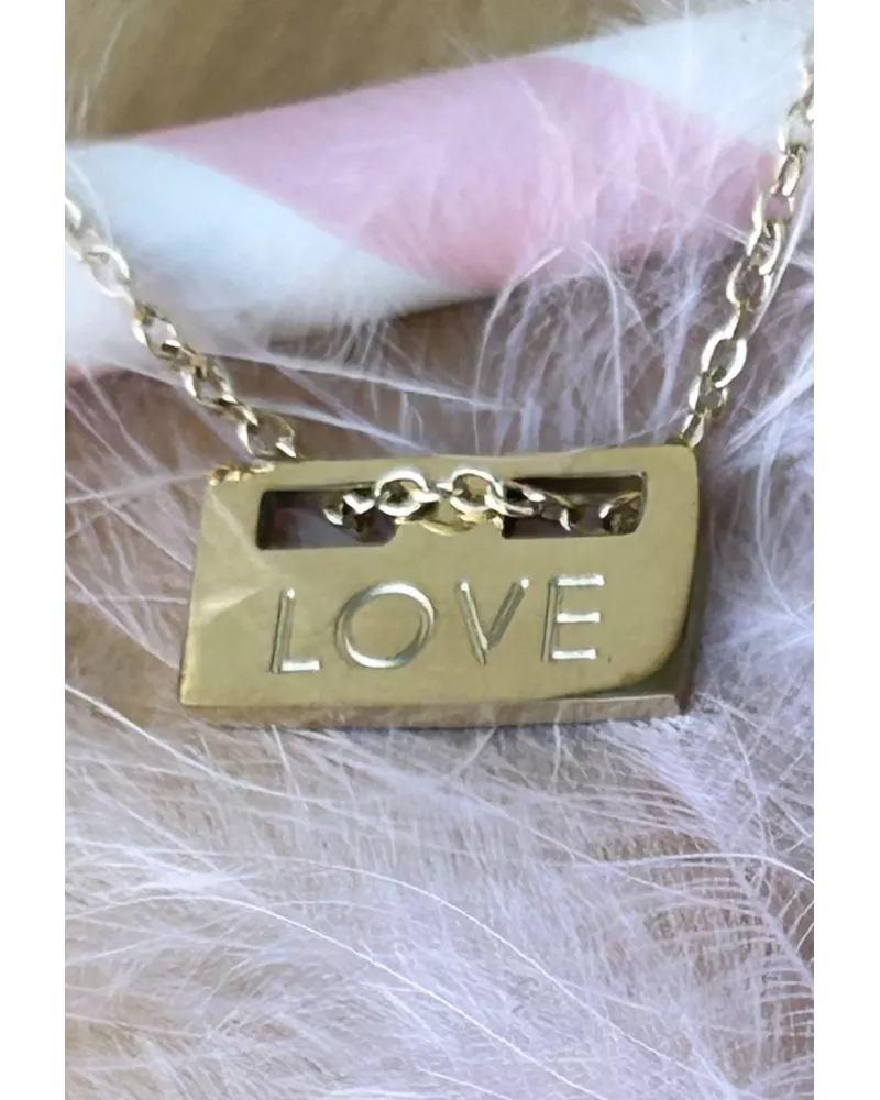 Collier acier doré Mantra