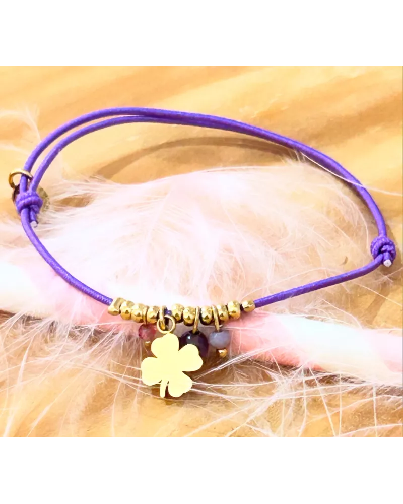 Bracelet acier doré Trèfle