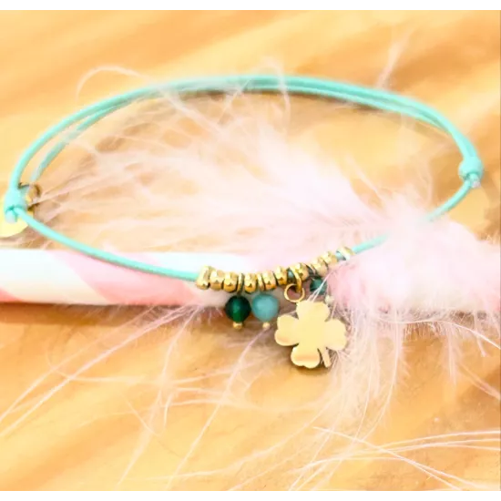 Bracelet acier doré Trèfle