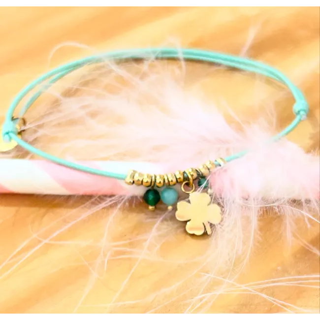 Bracelet acier doré Trèfle